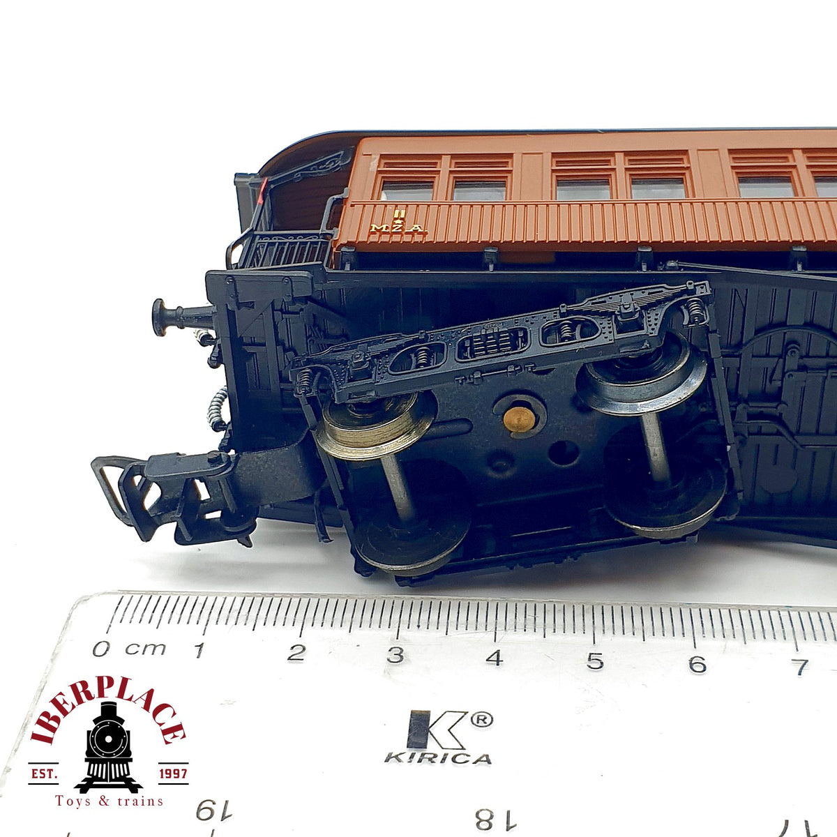 ♻️ ✨ Electrotren vagón pasajeros madera MZA BWf 157 RENFE marrón DC Escala H0 1:87