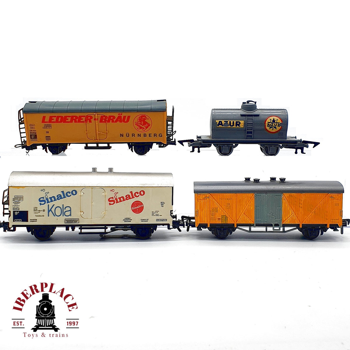 ♻️ 🚂 Roco Jouef 4x vagones mercancías Lederer Sinalco Azur AC y DC  Escala H0 1:87