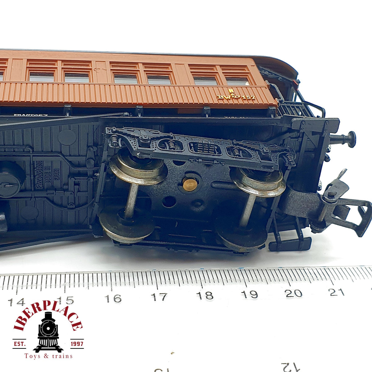 ♻️ ✨ Electrotren vagón pasajeros madera MZA BWf 157 RENFE marrón DC Escala H0 1:87