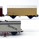 ♻️ 🚂 Roco 3x Vagones Mercancias Cerrados Seefische DB Ep III IV DC Escala H0 1:87