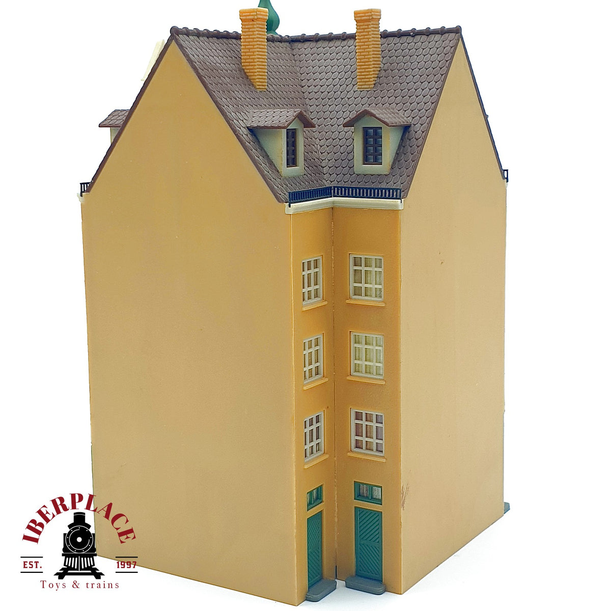 ♻️ Hotel Sonne edificio de esquina cúpula verde Escala H0 1:87