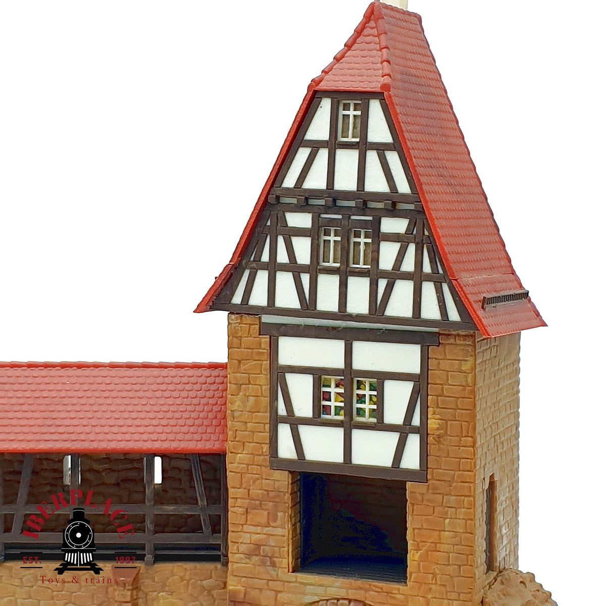 ♻️ Torre de muralla medieval con puerta de la ciudad Escala H0 1:87
