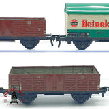 ♻️🚂 Fleischmann 3x vagones mercancias Heineken Bier DB DC en metal Escala H0 1:87