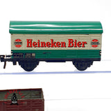 ♻️🚂 Fleischmann 3x vagones mercancias Heineken Bier DB DC en metal Escala H0 1:87