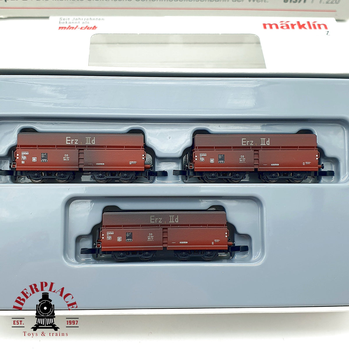 ♻️ ✨ Märklin 81371 Set Tren de Mercancias BR 44 Ep III schwerer Güterzug DB Mini-Club Escala Z 1:220