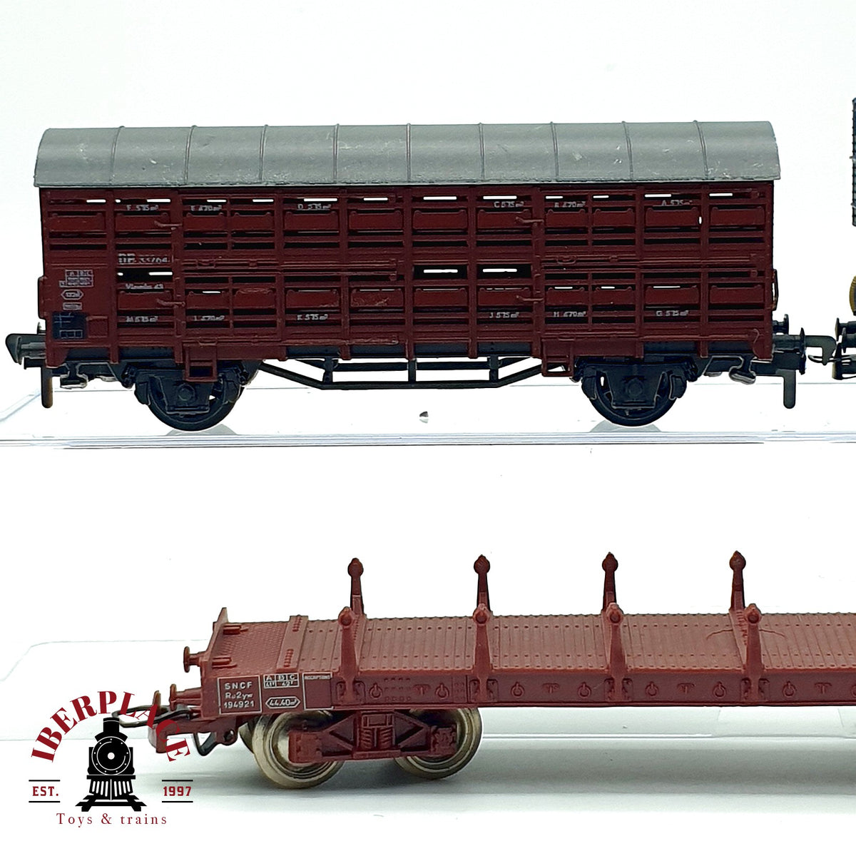 ♻️ 🚂 Roco electrotren 3x vagones mercancias Jaula Ganado RENFE CIWL DC Escala H0 1:87
