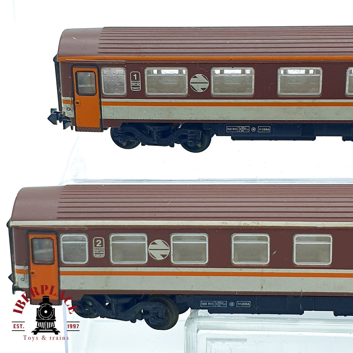 ♻️ 🚂 IBERTREN Locomotora Alsthom 7671 + 4 Vagones Pasajeros estrella Escala N 1:160