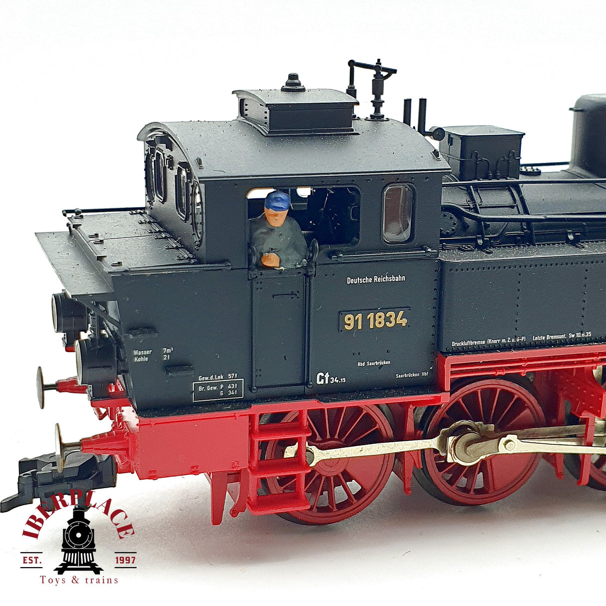 ♻️ ✨ Fleischmann 4032 locomotora vapor BR 91 1834 DRG epoca II Escala H0 1:87 DC