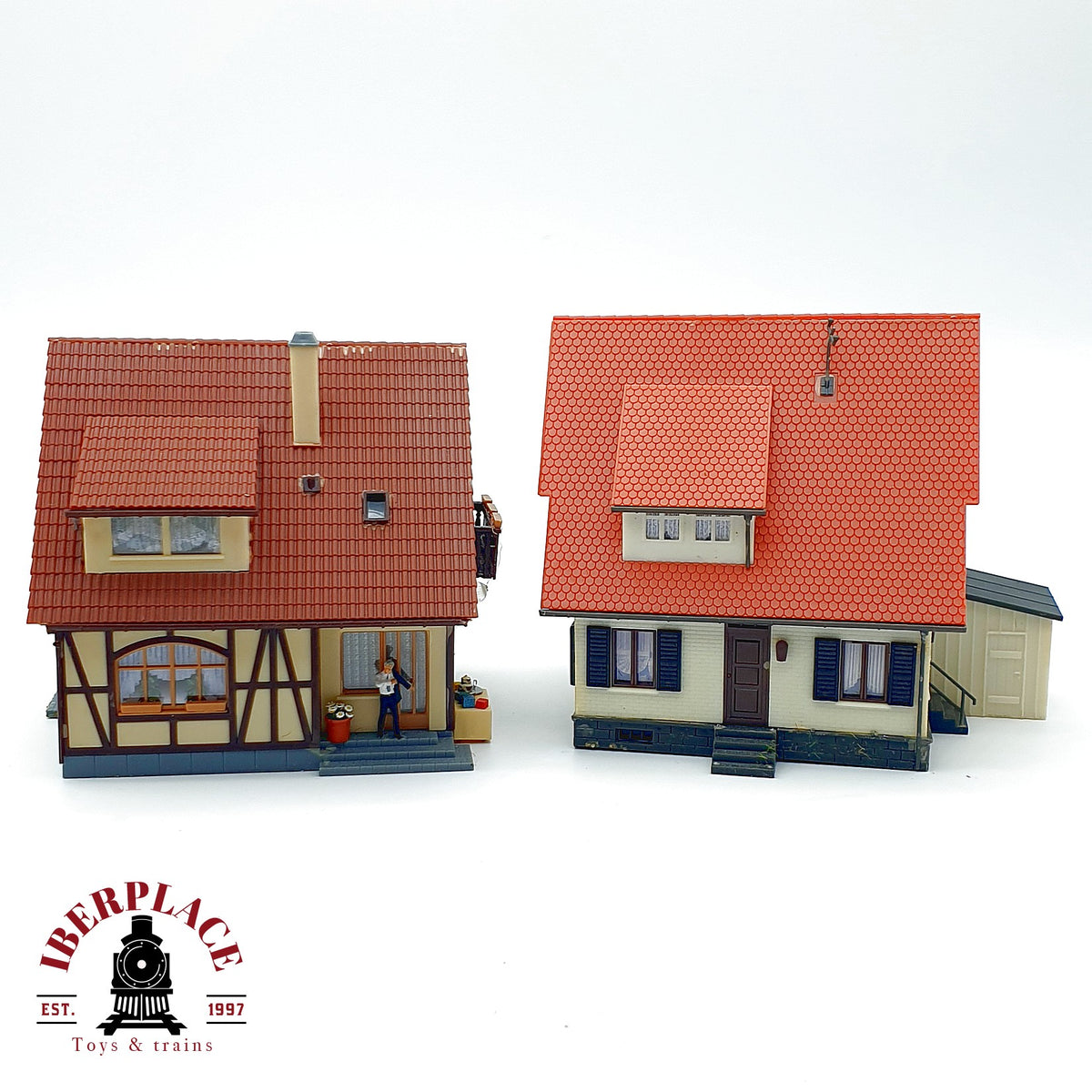 ♻️ 2x Casas unifamiliares chalet y casa residencial Escala H0 1:87