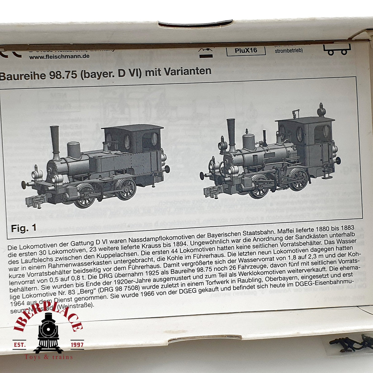 ♻️ ✨ Fleischmann 481301 locomotora vapor D VI "Berg" K.Bay.Stts.B. epoca I Escala H0 1:87 DC