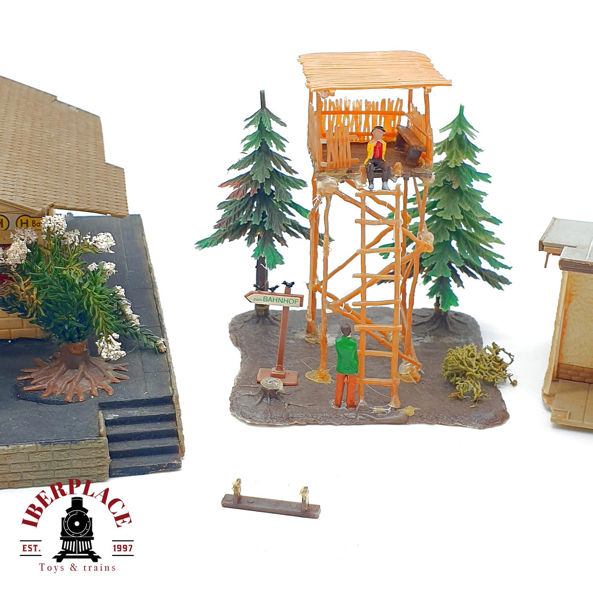 ♻️ 🚂 Faller Estacion Tren Rural Bahnhof Alpina Arboles y Refugio Escala H0 1:87