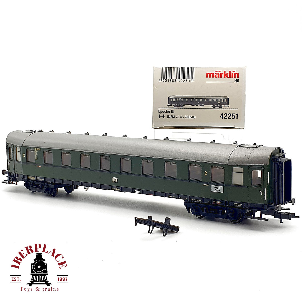 ♻️ ✨ Märklin 42251 coche pasajeros segunda clase B4üwe DB Ep III Escala H0 1:87 AC
