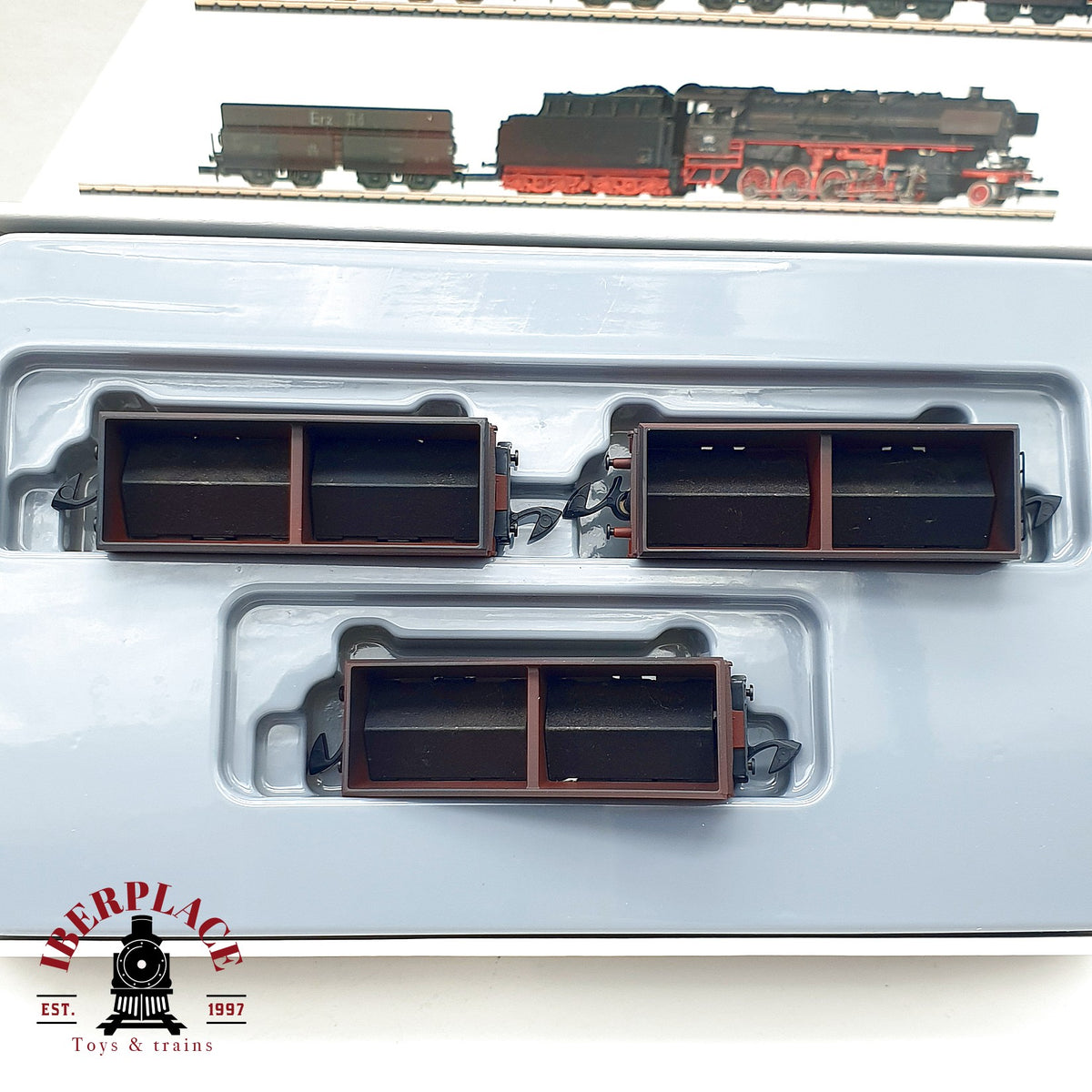 ♻️ ✨ Märklin 81371 Set Tren de Mercancias BR 44 Ep III schwerer Güterzug DB Mini-Club Escala Z 1:220