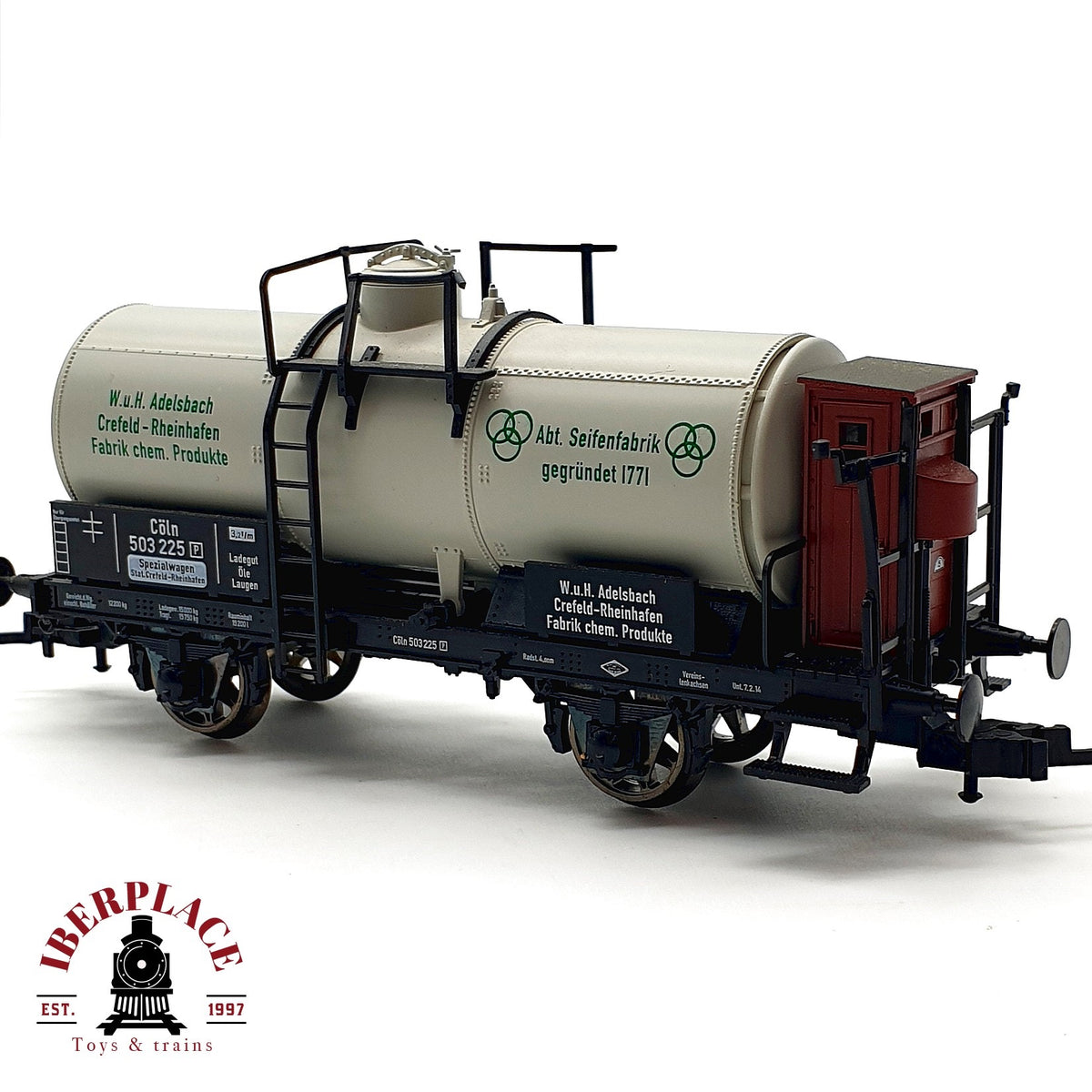 ♻️ 🚂 Fleischmann Vagón Cisterna Seifenfabrik Adelsbach KPEV Ep I DC Escala H0 1:87