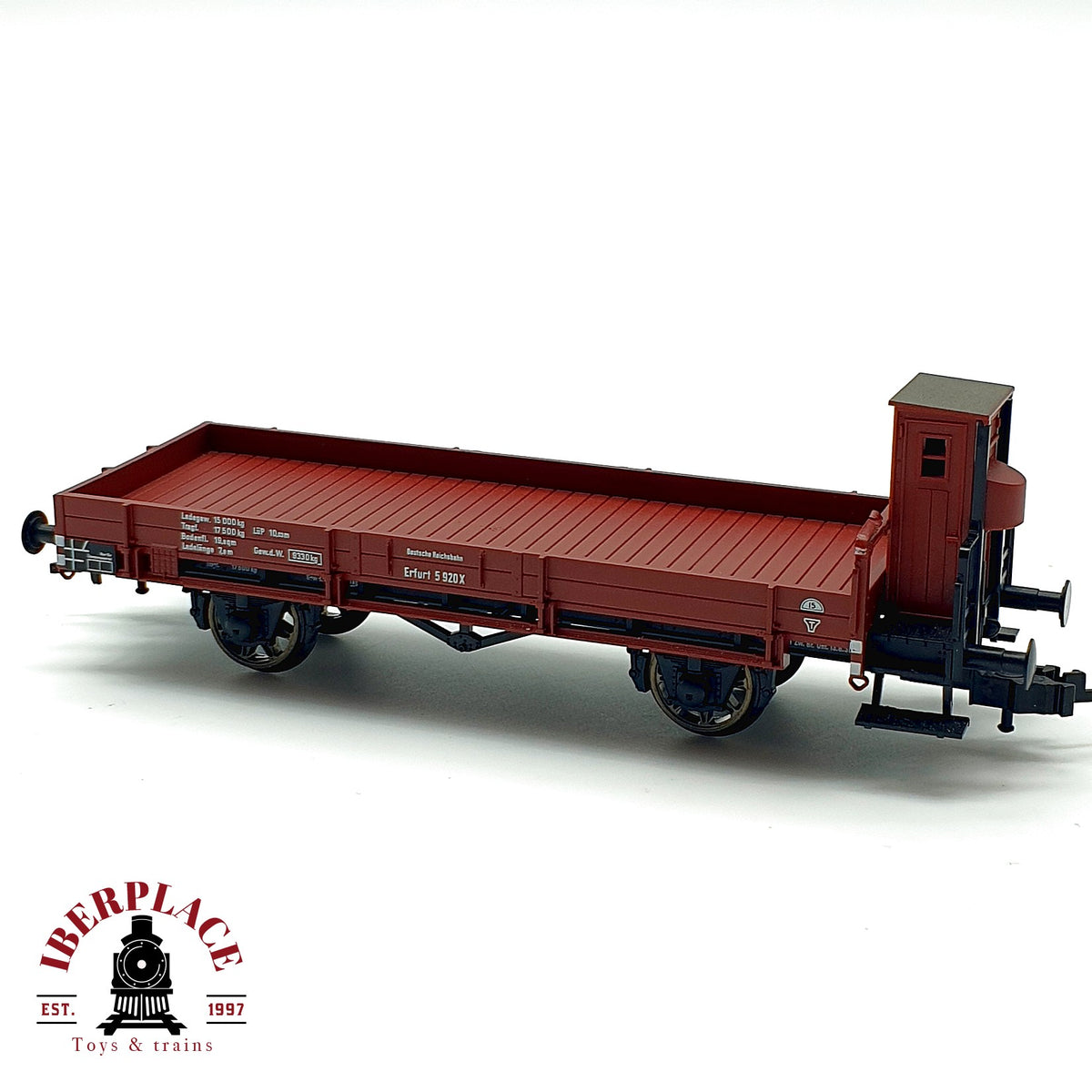 ♻️ 🚂 Fleischmann Vagón Plataforma Garita Erfurt DRG Ep II Escala H0 1:87