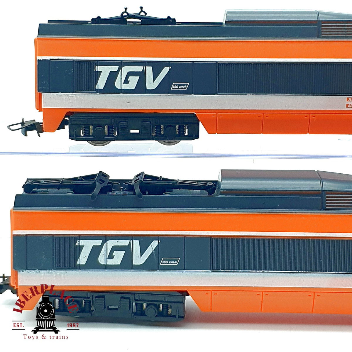 ♻️ 🚂2x cabezas motrices TGV Sud-Est SNCF naranja sin motor Dummies Escala H0 1:87