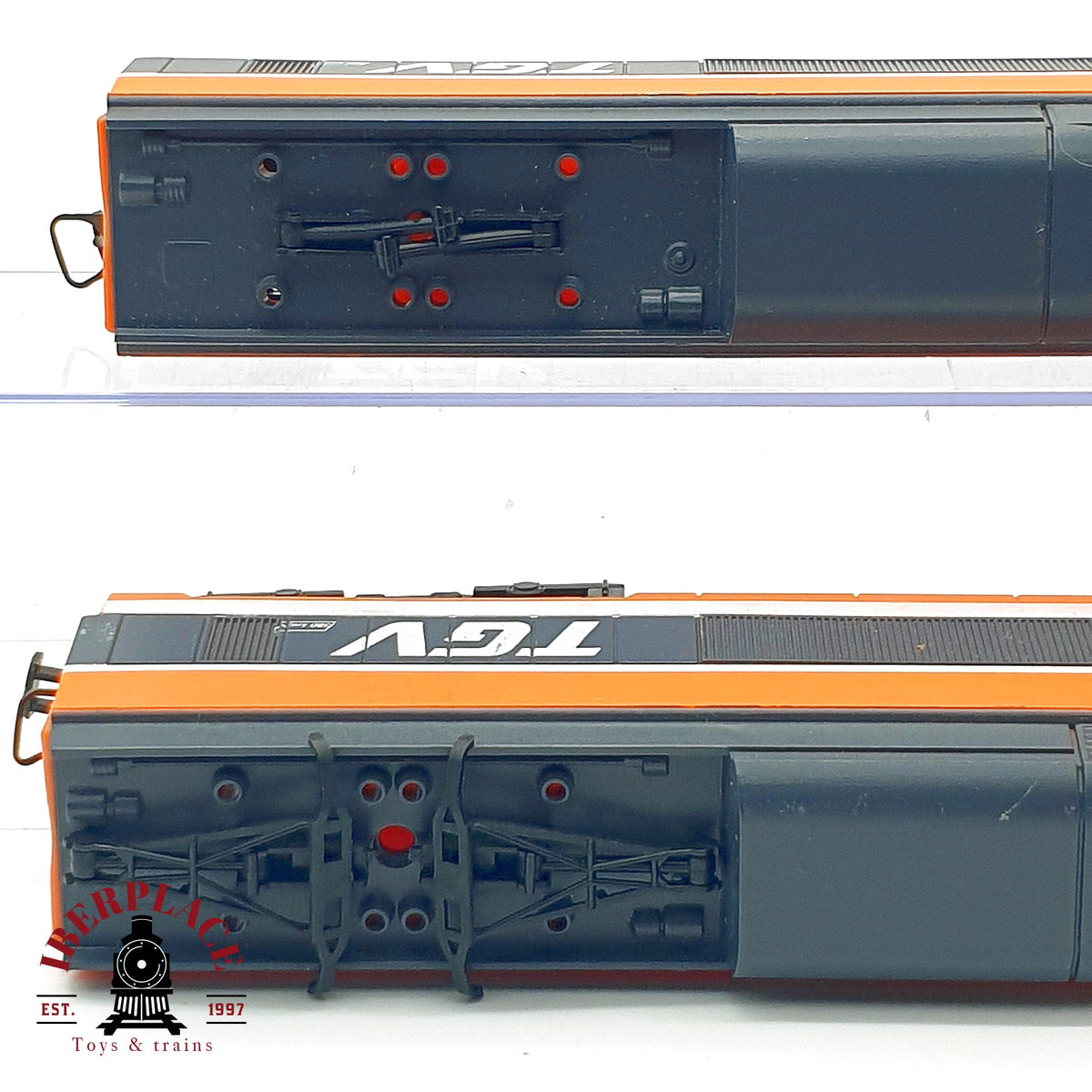 ♻️ 🚂2x cabezas motrices TGV Sud-Est SNCF naranja sin motor Dummies Escala H0 1:87