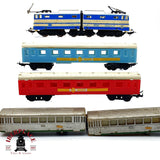 ♻️ 🚂 Tren Electrico Locomotora articulada Vagones Pasajeros RENFE DC Escala H0 1:87