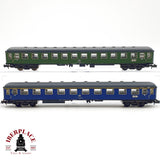 ♻️ 🚂 Minitrix lote 2 vagones pasajeros Bm234 Bm232 verde azul DB escala N 1:160