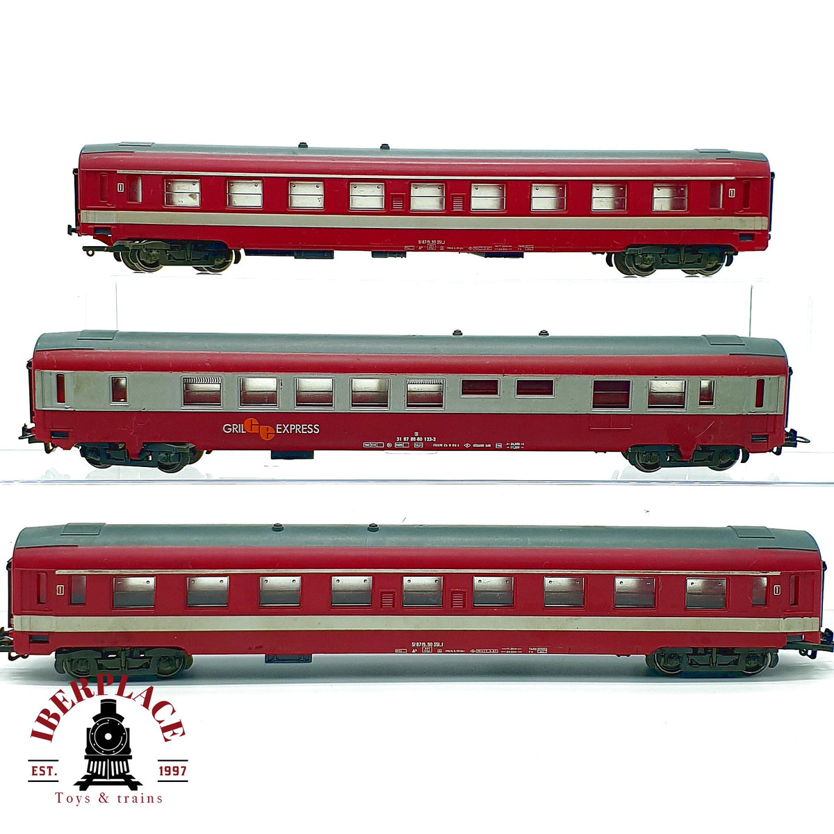 ♻️🚂 Jouef vagones pasajeros SNCF Grill Express Gran Confort 1 Cl DC Escala H0 1:87