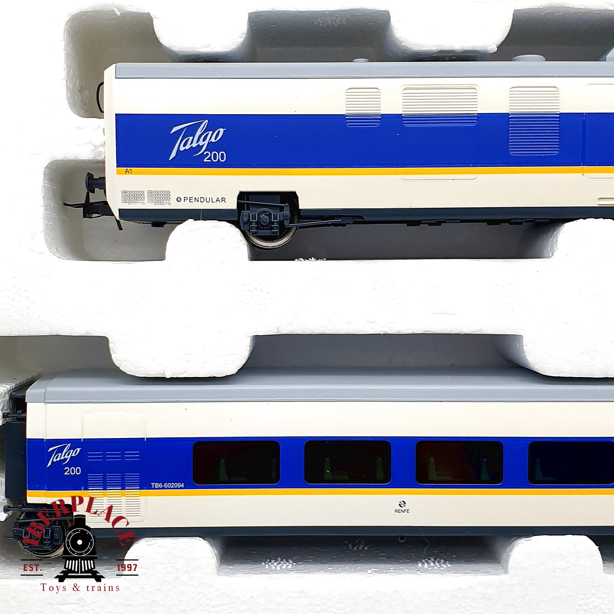 ♻️✨ Electrotren 3203K  Set Talgo 200 UNE A.V. RENFE 6 Coches Epoca V Escala H0 1:87