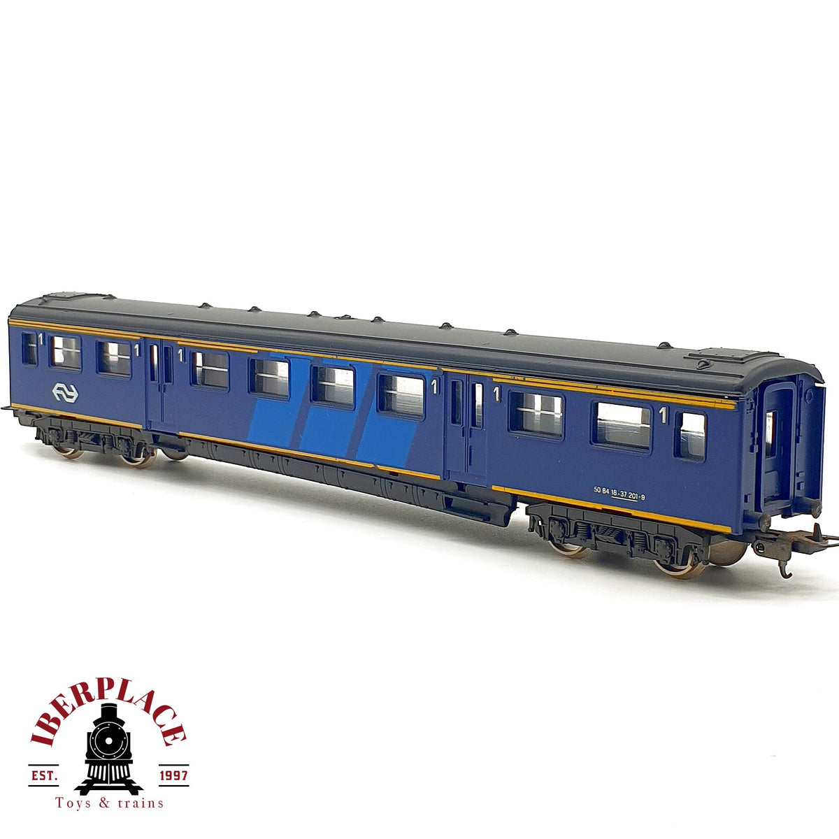 ♻️🚂 Lima vagón pasajeros NS Plan K Bm 1 Cl azul holandés DC Escala H0 1:87