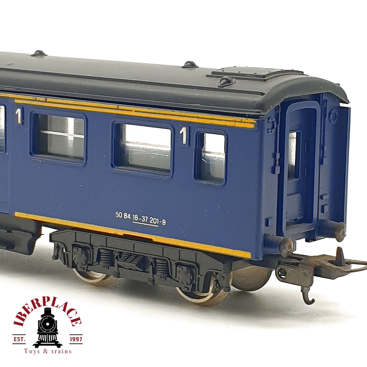 ♻️🚂 Lima vagón pasajeros NS Plan K Bm 1 Cl azul holandés DC Escala H0 1:87
