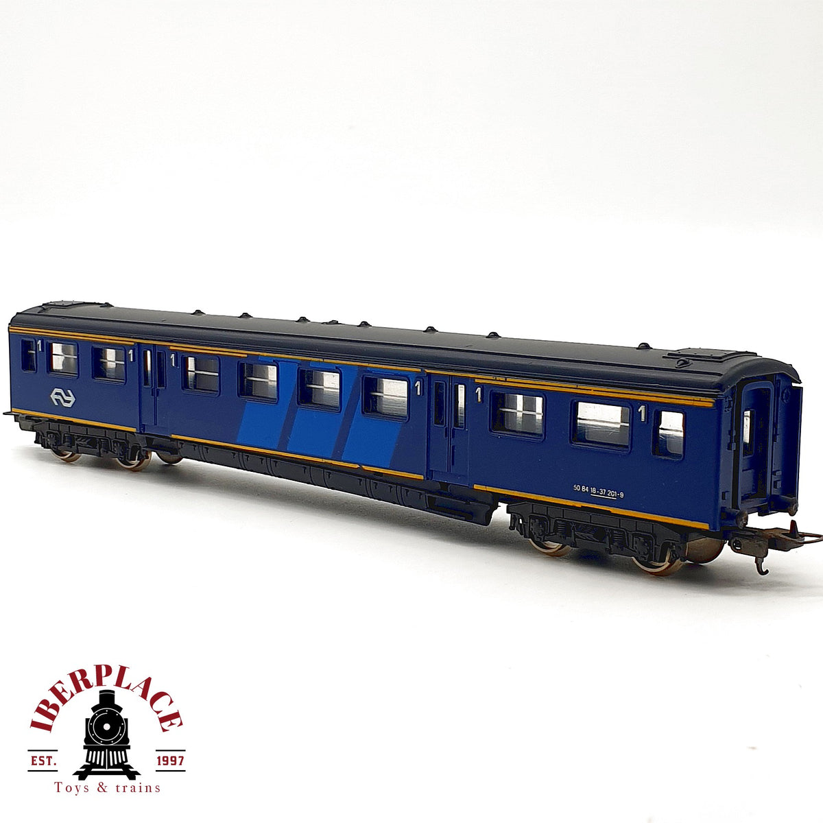 ♻️🚂 Lima vagón pasajeros NS Plan K Bm 1 Cl azul holandés DC Escala H0 1:87
