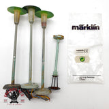♻️ 🛠️ Märklin 4x 448/4 farola estacion 1 mastil iluminacion Escala H0 1:87