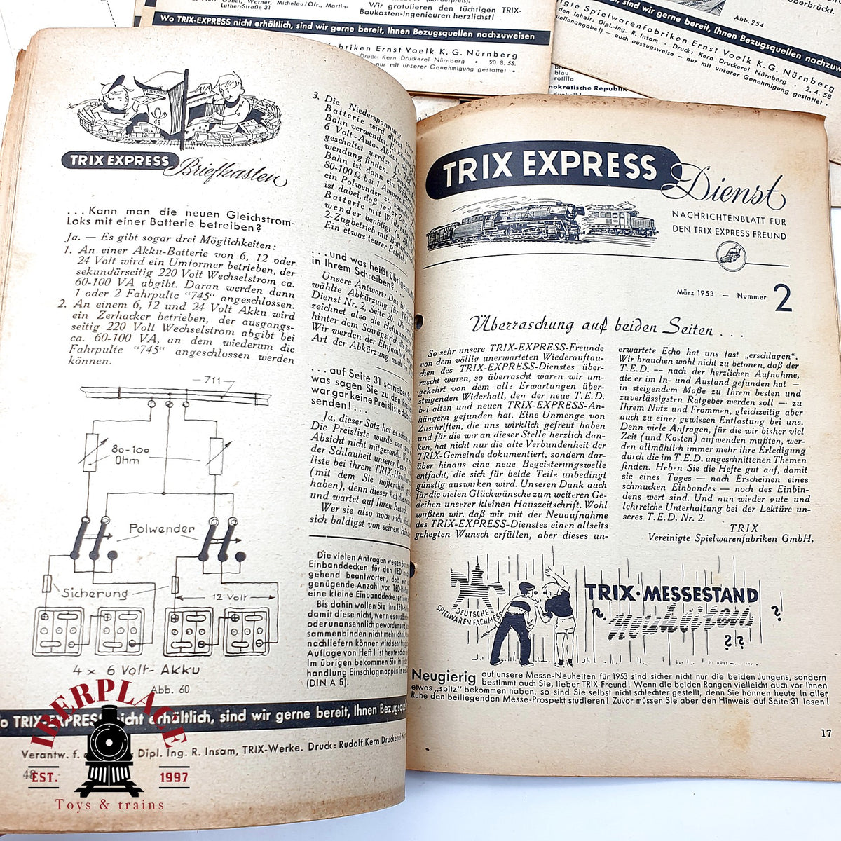 ♻️ 🚂 Trix Express Folletos  Dienst Catalogo Vintage Antiguo Escala H0 1:87