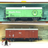♻️ 2da mano - 2x Roco vagones cerrados Staufen Bräu DB NS N escala 1:160 E16