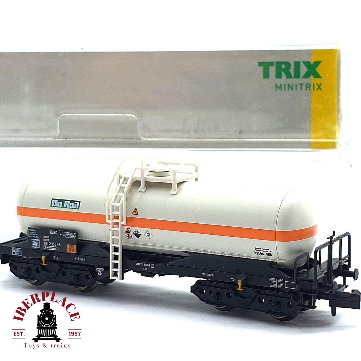 ♻️ 2da mano - Minitrix 15414-04 vagón cisterna On Rail DB 781 N escala 1:160 E16