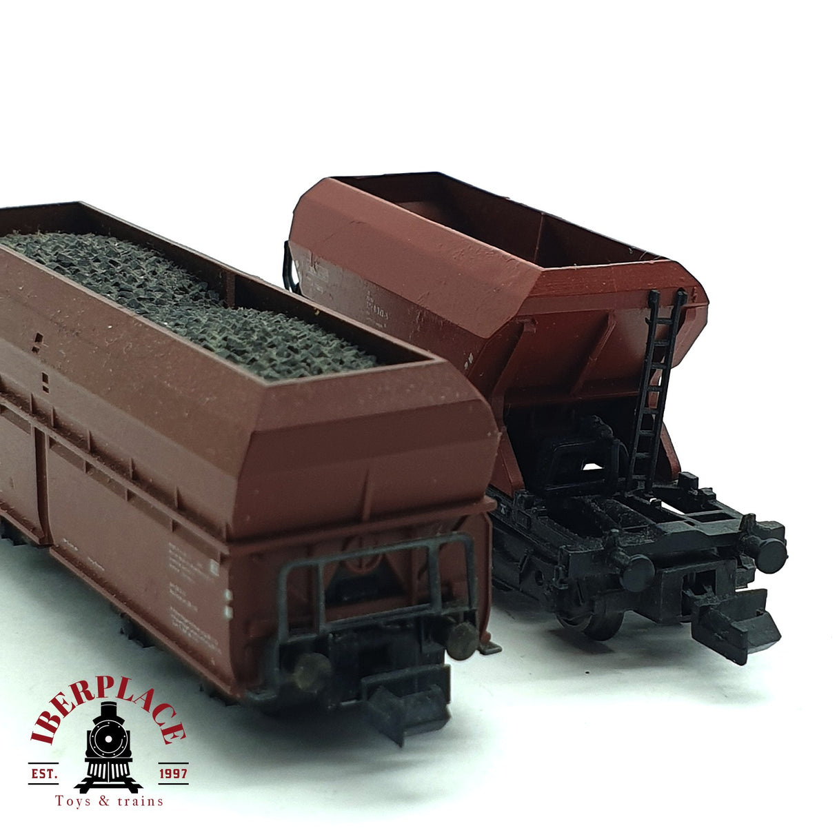 ♻️ 2da mano - 2x Minitrix vagón tolva y vagón auto descargable DB N escala 1:160 E16