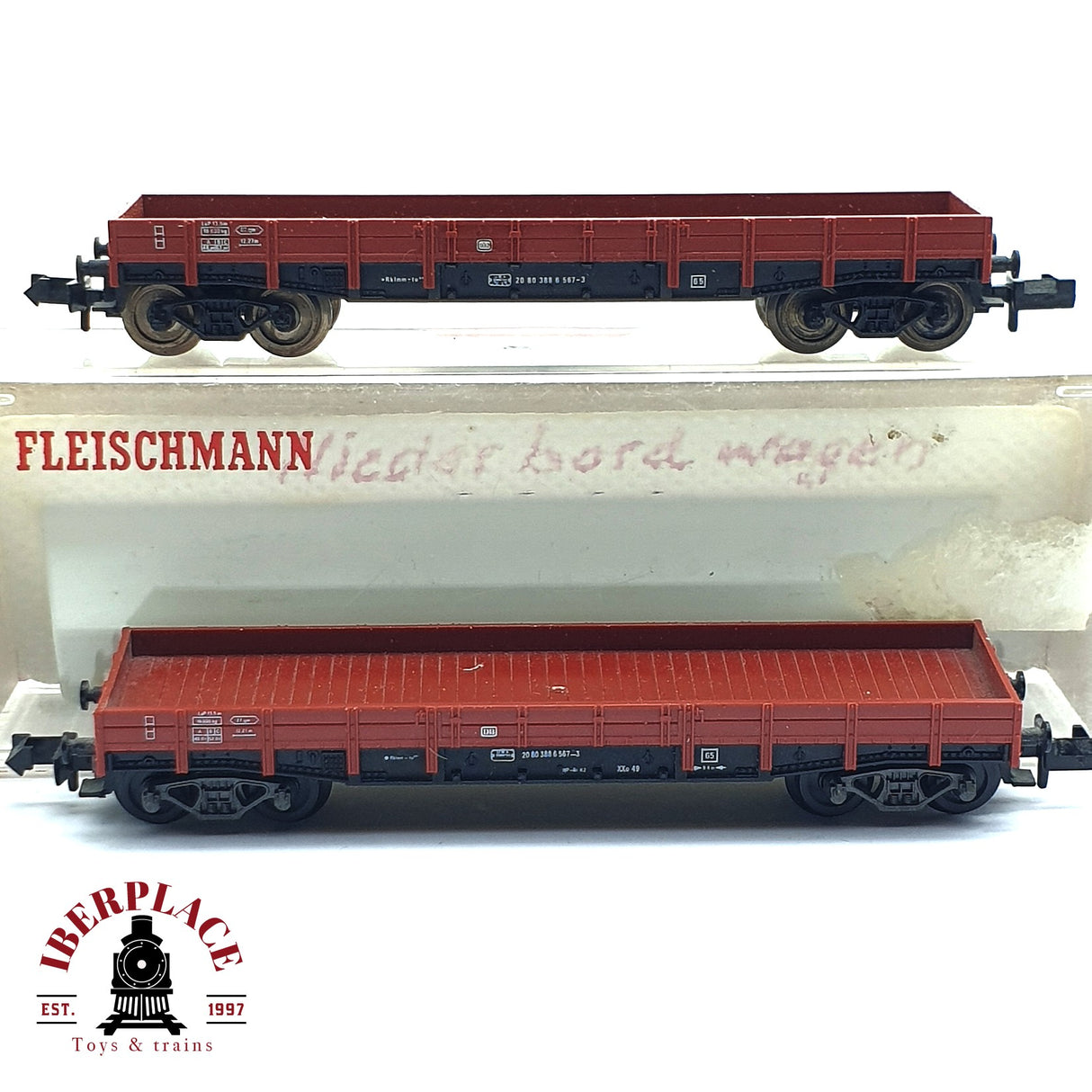 ♻️ 2da mano - Fleischmann 8281 vagones plataforma DB N escala 1:160 E16