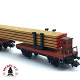 ♻️ 2da mano - IBERTREN 373 vagon plataforma con laminas de madera RENFE N escala 1:160 E16