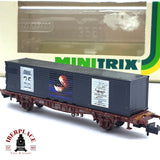 ♻️ 2da mano - Minitrix 13806 vagón contenedor 25 años mini club N escala 1:160 E16