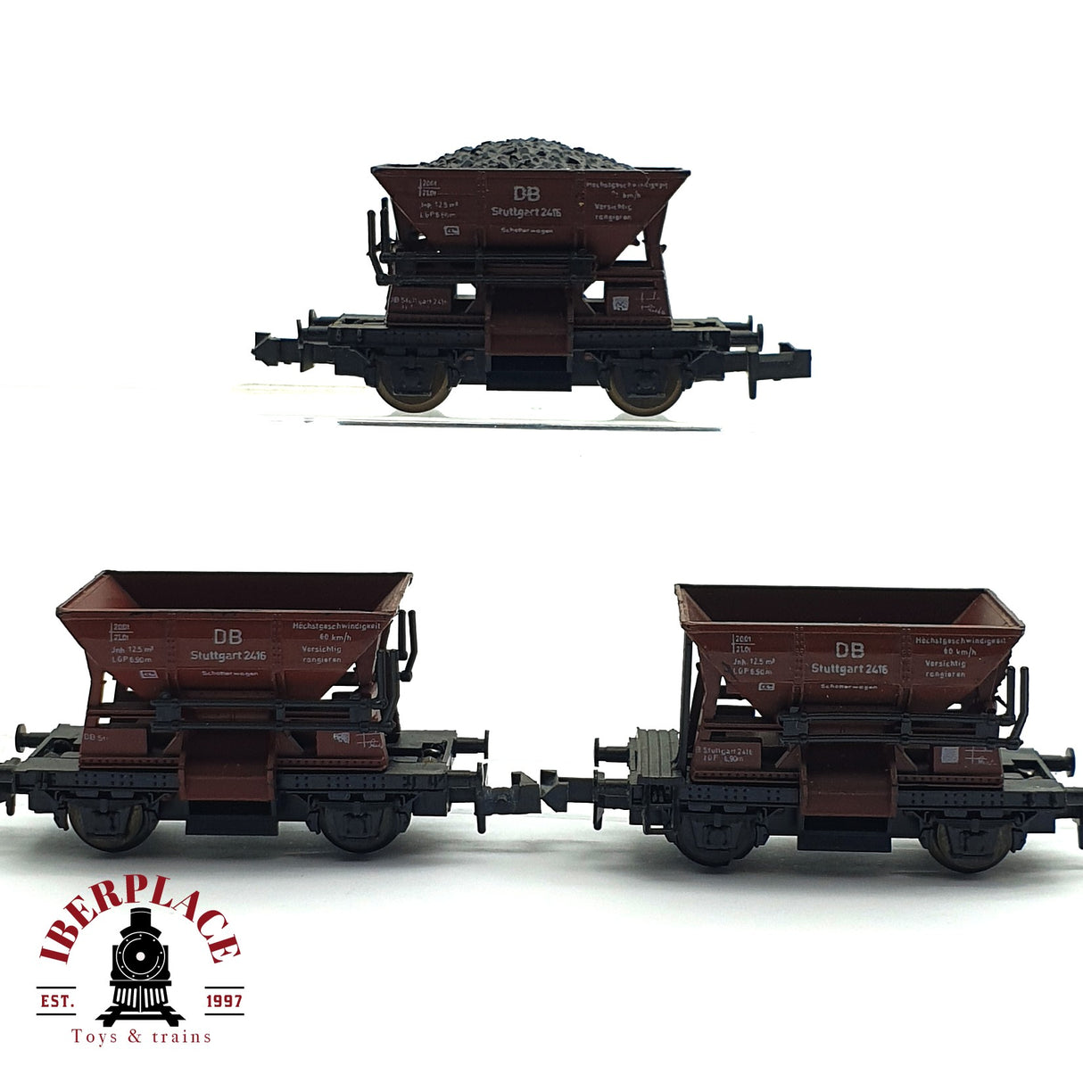 ♻️ 2da mano - 3x Roco vagones tolva DB 2416 N escala 1:160 E16