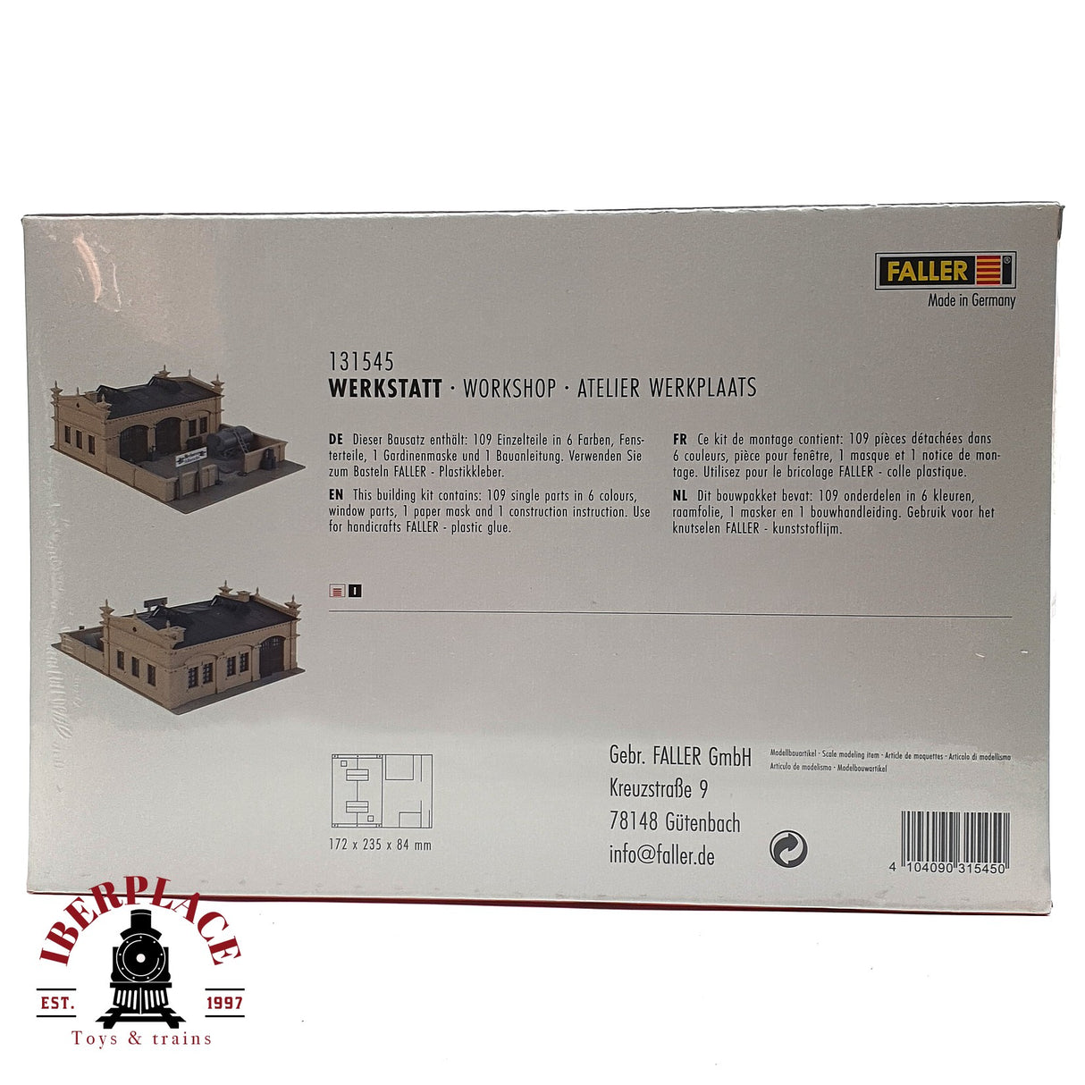💡 Faller 131545 Taller Kit de montaje H0 escala 1:87 E18
