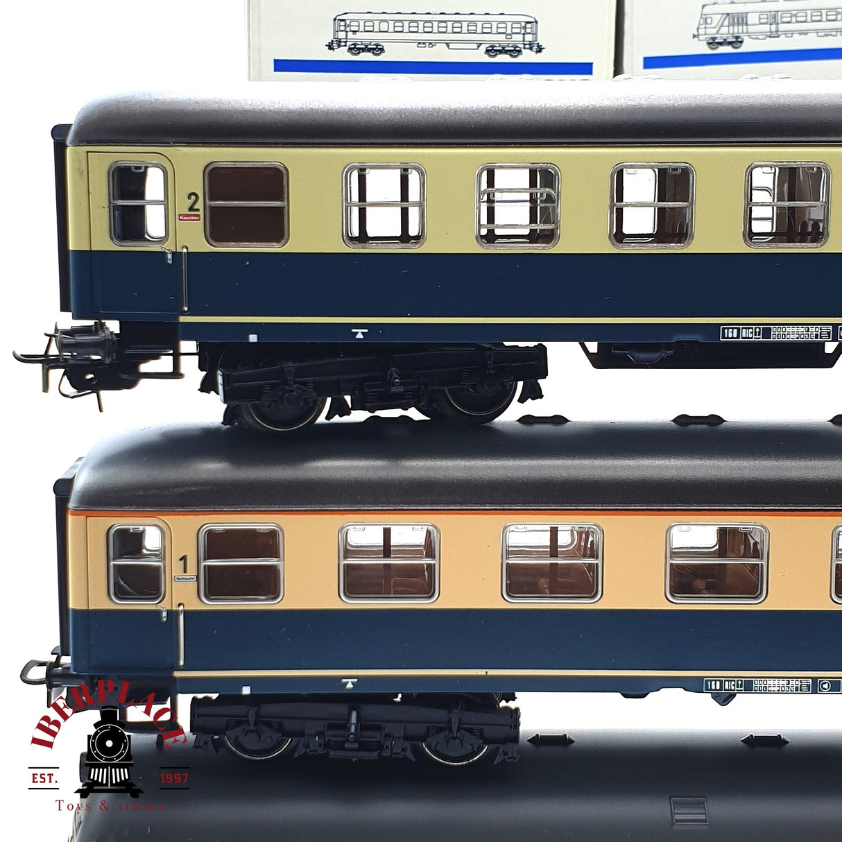 ♻️ 2da mano -  3x Märklin vagones pasajeros DB clases 1-2 H0 escala 1:87 E16