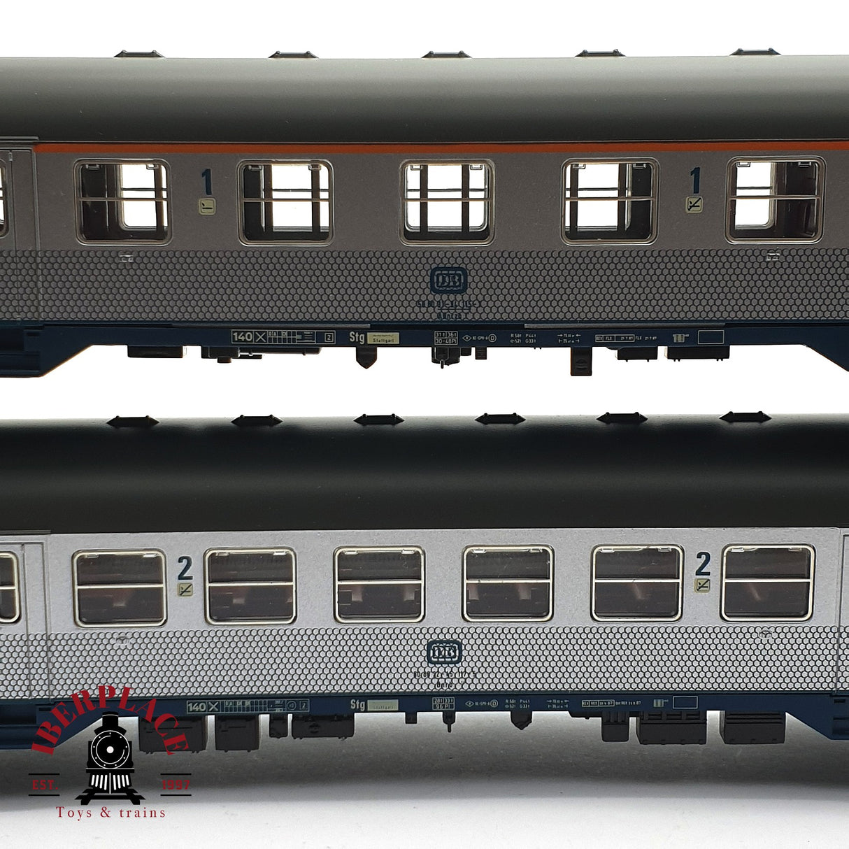 ♻️ 2da mano -  2x Märklin 4255 4256 vagones pasajeros DB clases 1-2 Silver H0 escala 1:87 E16