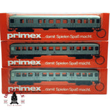 ♻️ 2da mano -  3x Märklin Primex vagones pasajeros DB clases 1-2 Silver  H0 escala 1:87 E16