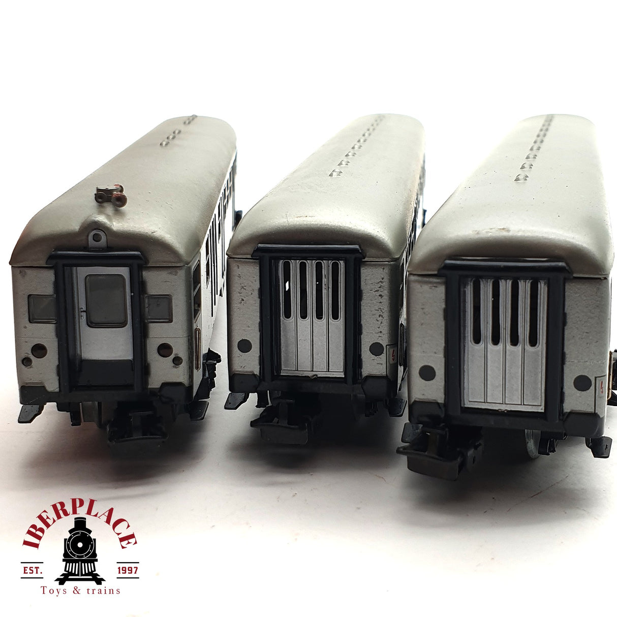 ♻️ 2da mano -  3x Märklin Primex vagones pasajeros DB clases 1-2 Silver  H0 escala 1:87 E16