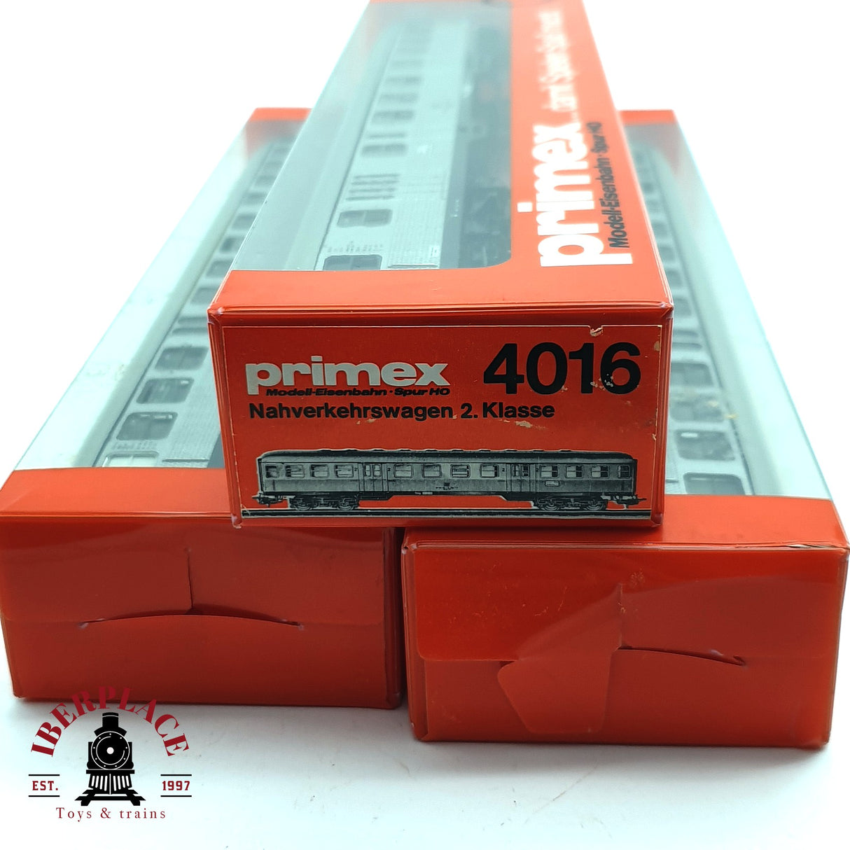 ♻️ 2da mano -  3x Märklin Primex vagones pasajeros DB clases 1-2 Silver  H0 escala 1:87 E16