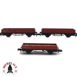 ♻️ 2da mano - 3x Fleischmann vagones bordes bajos DB N escala 1:160 E16