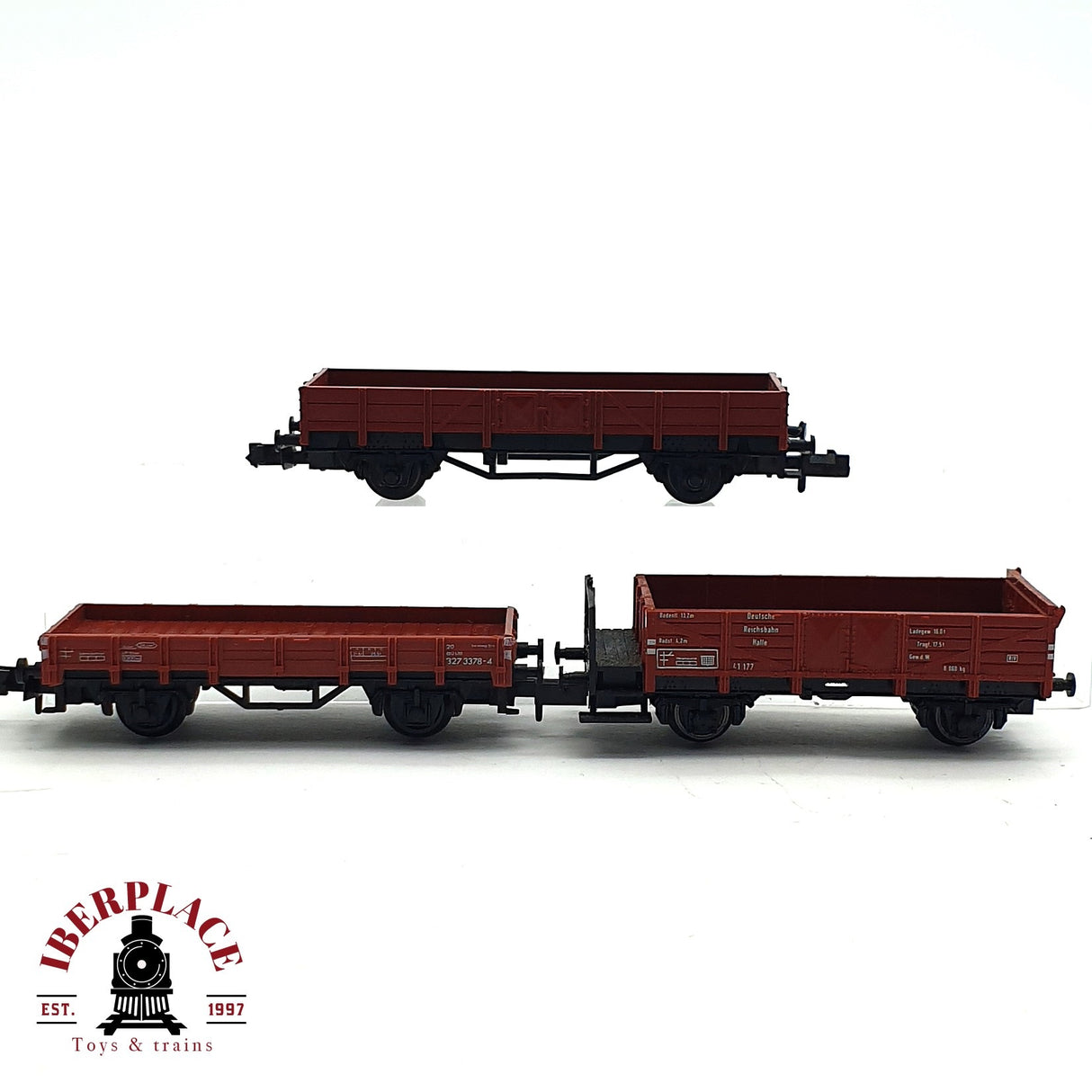 ♻️ 2da mano - 2x Fleischmann Arnold vagones plataforma DR DB N escala 1:160 E16