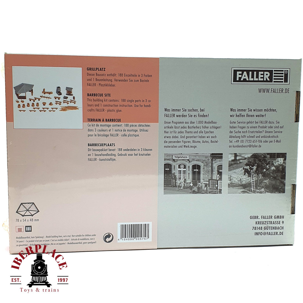 💡 Faller 180575 Zona de barbacoa Kit de montaje H0 escala 1:87 E18