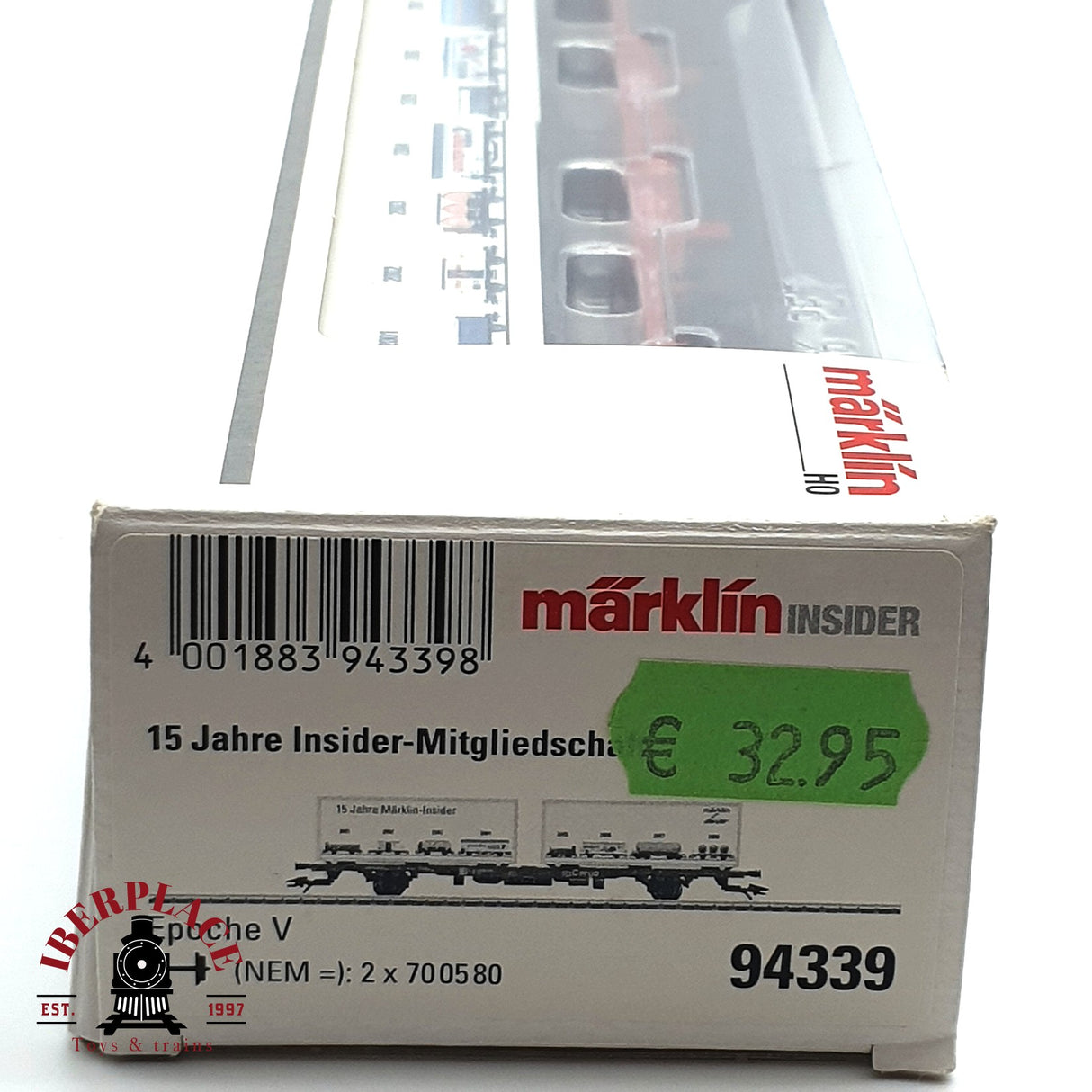 ♻️ Märklin 94339 vagón contenedores 10 años Mitgliedschaft H0 escala 1:87 E17
