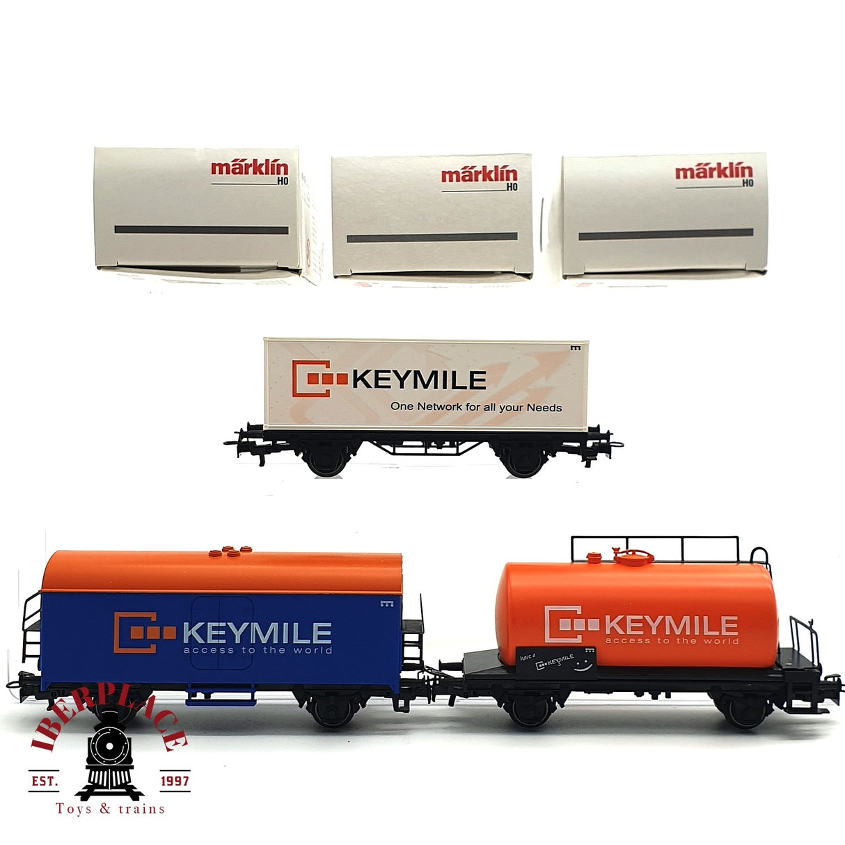 ♻️ Märklin 3x vagones mercancias Keymile H0 escala 1:87 E17