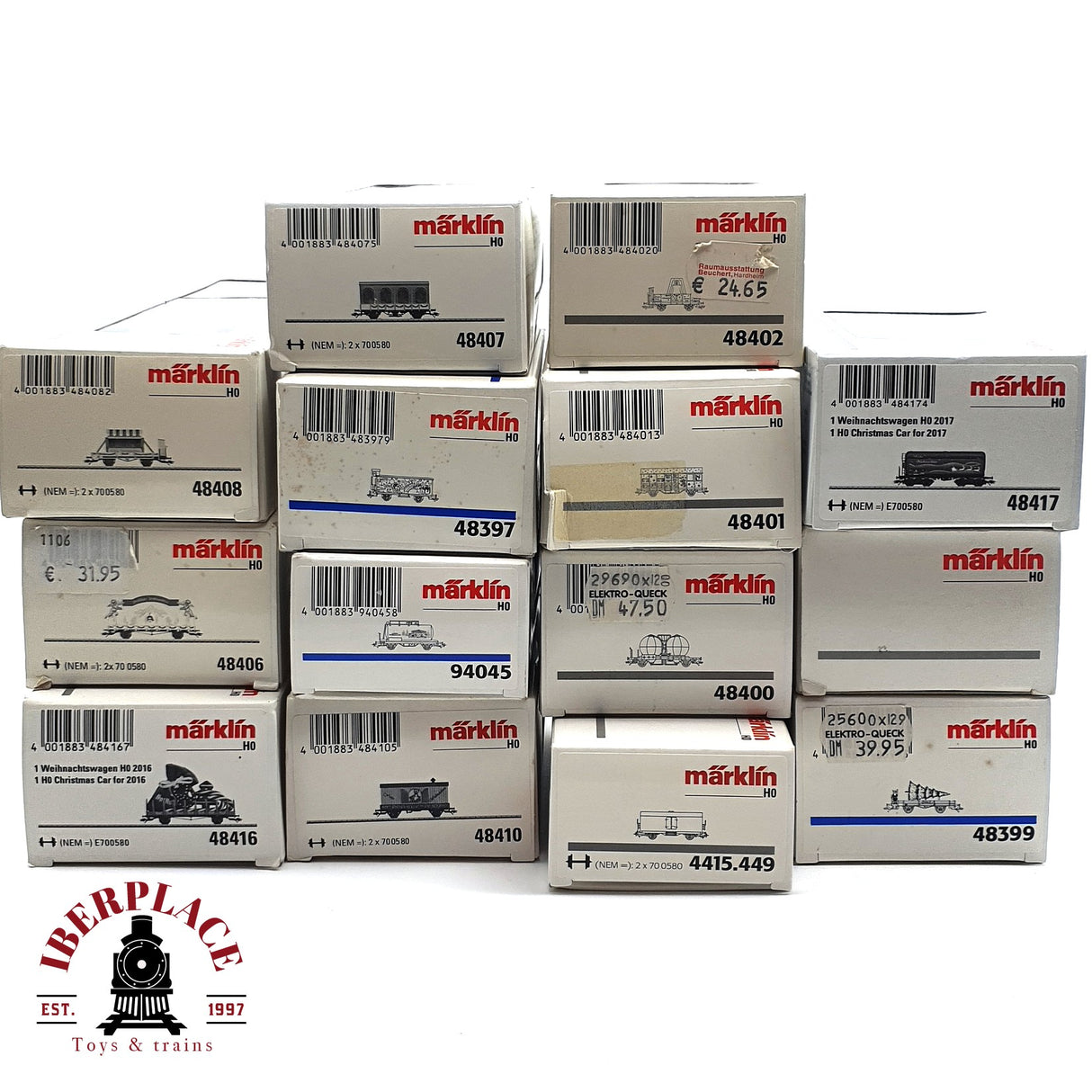♻️ Märklin 14x Vagones mercancias colección naavidad sin usar H0 escala 1:87 E17