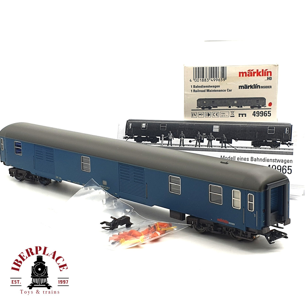 ♻️ Märklin 49965 vagón de mantenimiento DB con figuras de obreros  H0 escala 1:87 E17